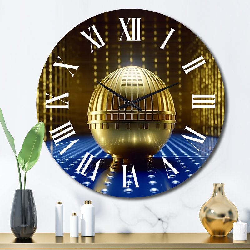 Horloge murale dorée, Grand