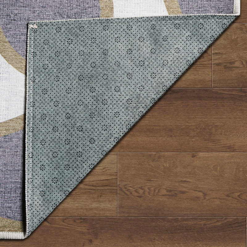 Tapis lavable gris olive Kyoa 5X7, Rectangle 3 pi x 5 pi