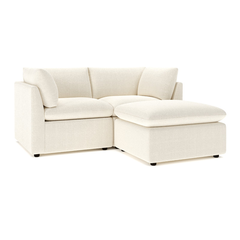 Canapé modulaire rembourré 3 pièces Kallie, Perle Davis