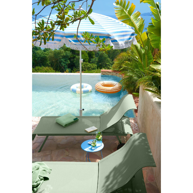 Cocotte Outdoor Round Side Table, Mayan Blue, 14" H x 13.5" L x 13.5" W