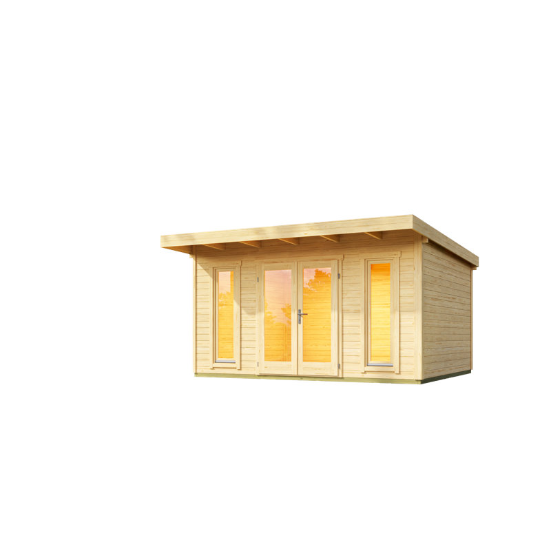 Lasita - 13.5 x 11.5 Ft. Premium Log Cabin With Tempered Double Glazed Windows (44mm)