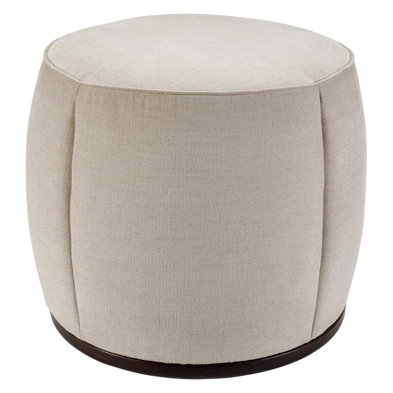 Alexandria 24" Round Ottoman, Beige polyester