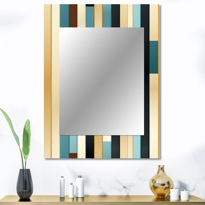 «Cellestine» bleu et beige rayé motif harmonie, 40 po x 30 po