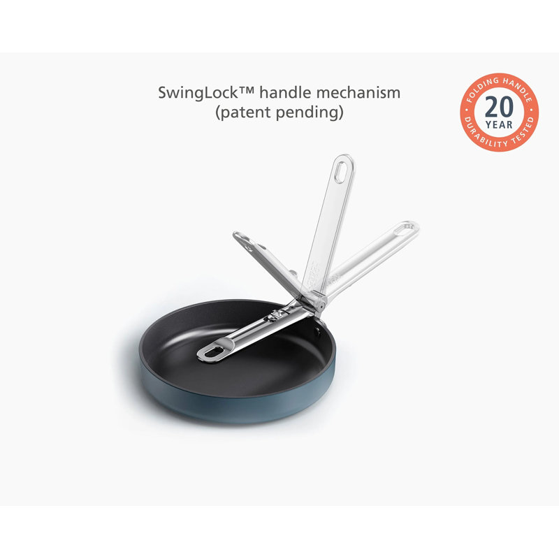 Joseph Joseph Space Ceramic Non-Stick Frying Pan with Folding Handle, 8"