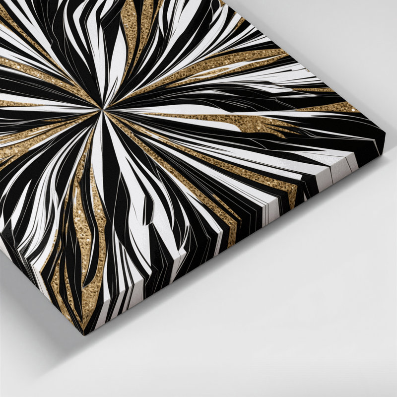 «Geometric Abstraction 83», art mural sur toile noire, H 16 po x l 20 po