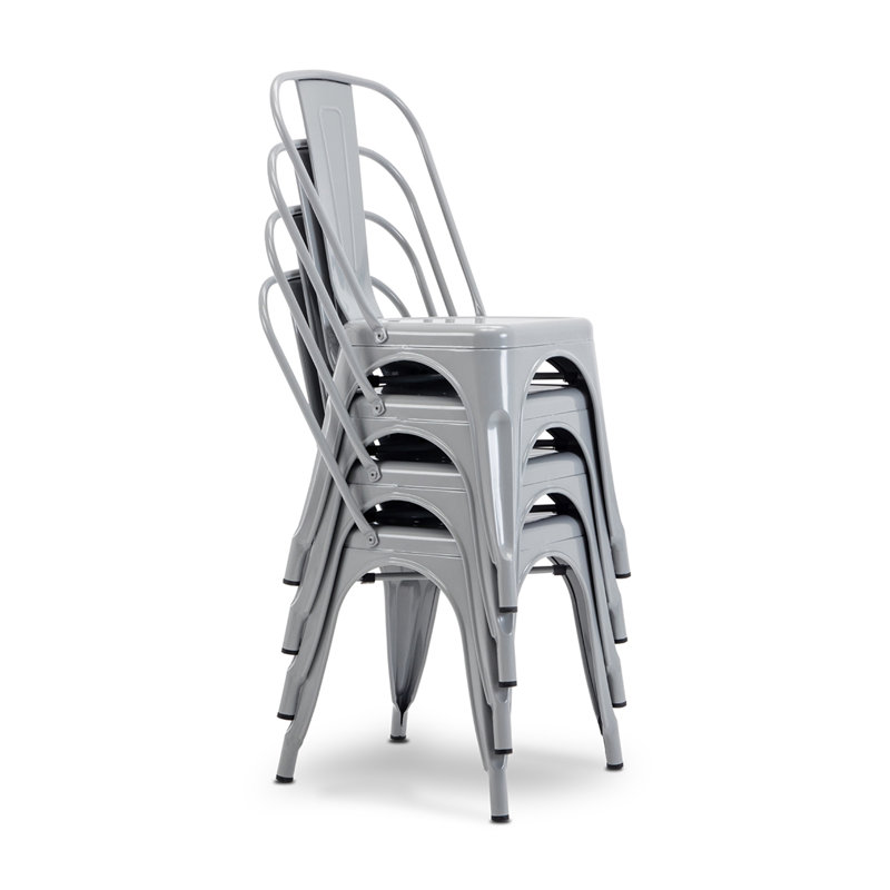 Chaise d'appoint empilable, Argent