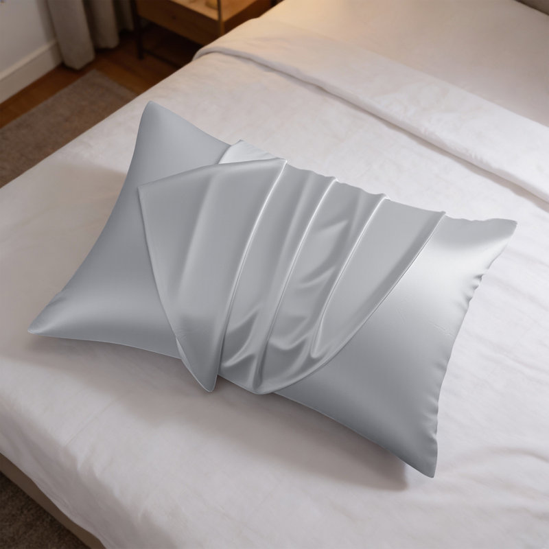 Luxury Hypoallergenic Silk-like Cooling Wrinkle-Free & High Stretch Pillow Protector with Hidden Zipper, Queen Pillowcase