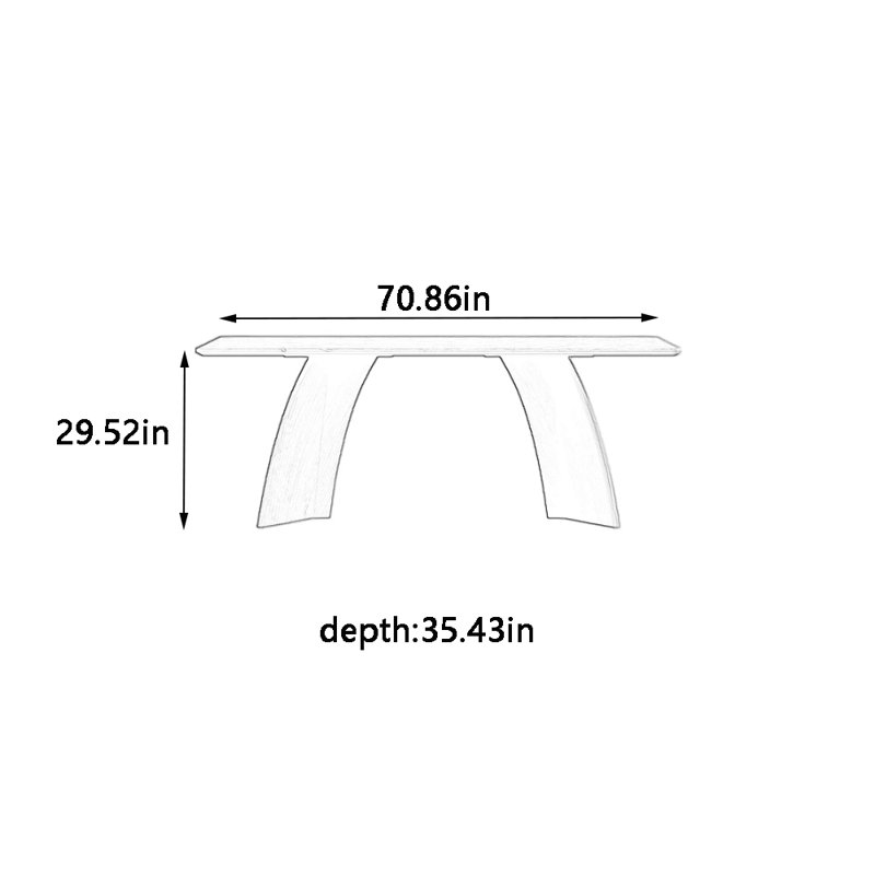 Table de salle à manger rectangulaire, H 29,52 po x L 70,86 po x l 35,43 po