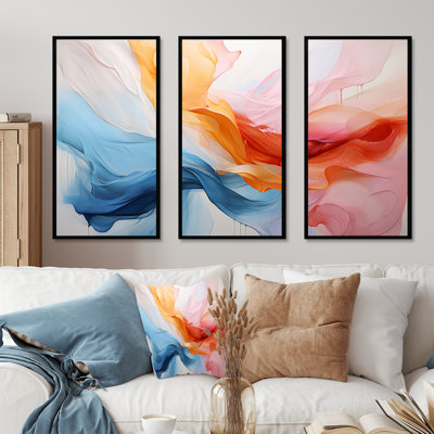 Pink And Blue Soothing Swirls I - Abstract Wall Art