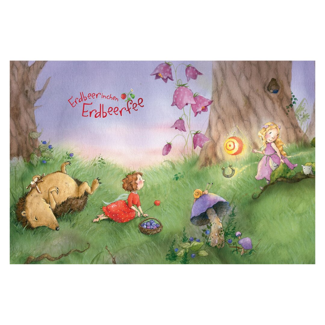 Strukturierte Tapete Strawberry Fairy in the Forest 2,25 m x 336 cm