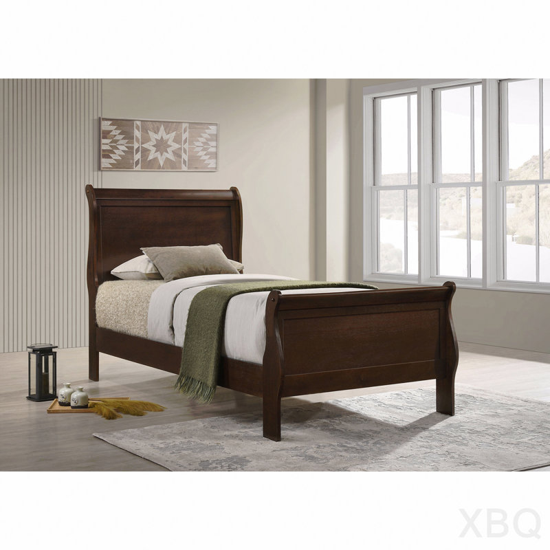Cappuccino Twin Sleigh Bed