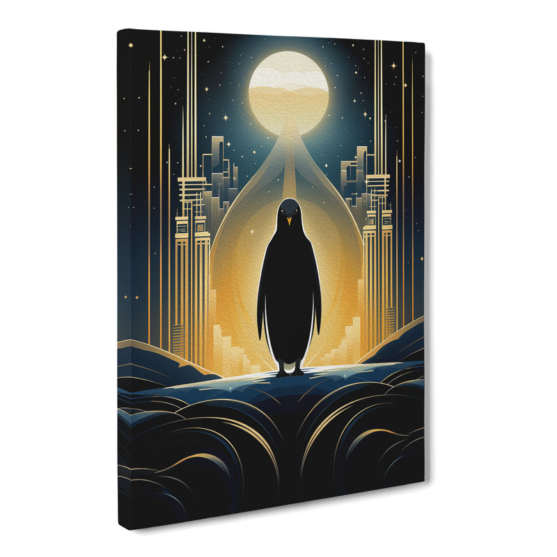 Penguin Deco - No Frame Print, 50cm H x 35cm W x 3cm D