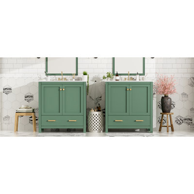 Meuble-lavabo 60 po avec double vasque - meuble-lavabo moderne avec rangement élégant
