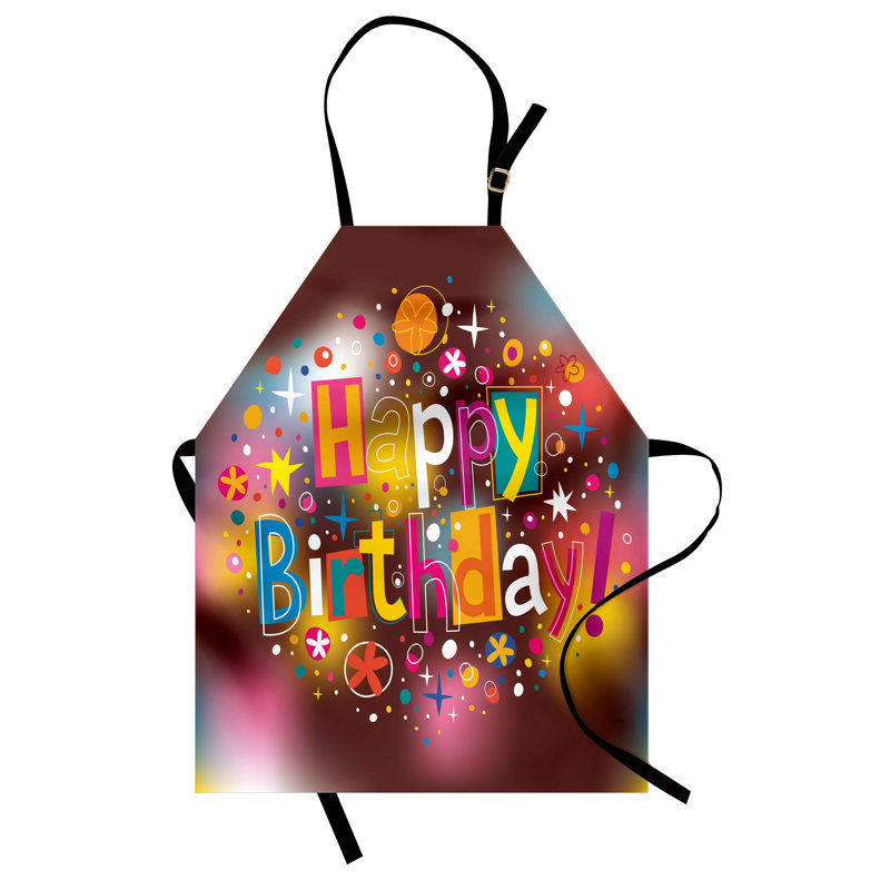 Multicolore tablier floral The Party Aisle ™ unisexe, message d'anniversaire amusant, taille adulte