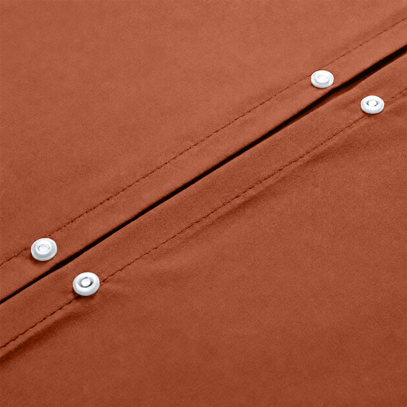Microfiber Solid Colour Duvet Cover Set, Double Duvet Cover + 2 Pillowcases, Rust