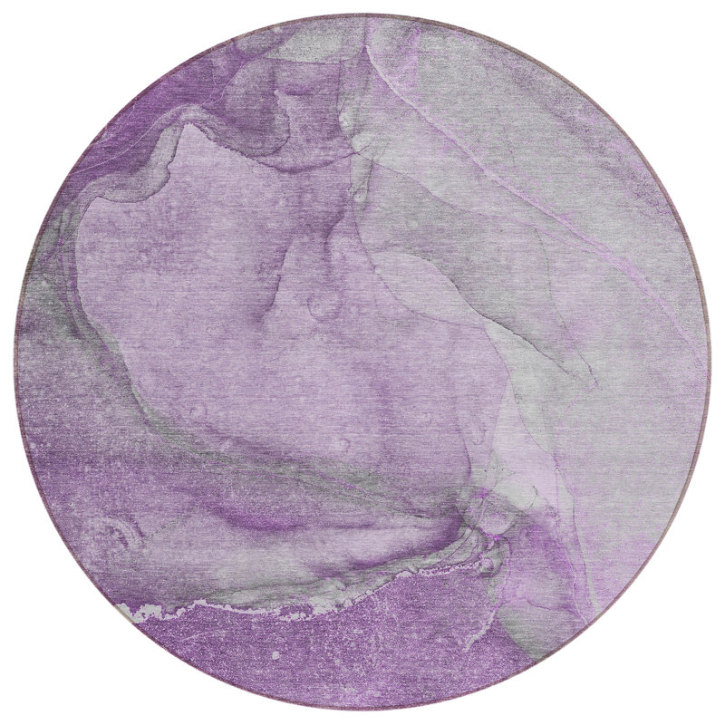 Tapis intérieur / extérieur Behice avec envers antidérapant, Rond 8 pi