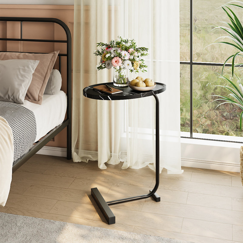 Tray Top Frame End Table, Black, Black