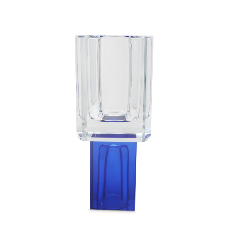 Vase carré en cristal, H 9 po x l 3,25 po x P 3,25 po