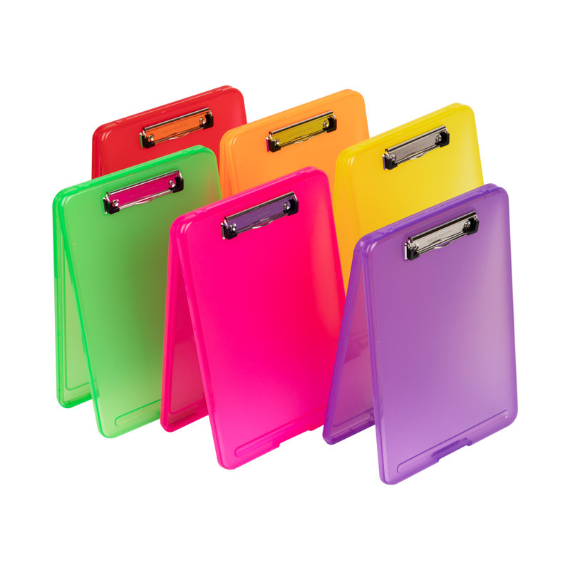  Clipboard with Storage, Teacher, Nursing Clipboard, Plastic, 9.25"L x 13.25"W x 1"H, 6-Pack