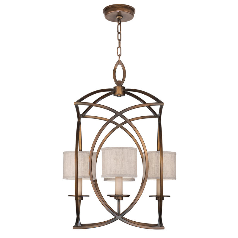 Lustre carré 21,5 po Cienfuegos, Bronze antique