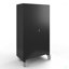 Armoire de rangement en métal de 72 pouces avec armoire verrouillable noire avec roulettes Armoire en acier robuste avec portes et 4 tablettes réglables pour la maison et le bureau