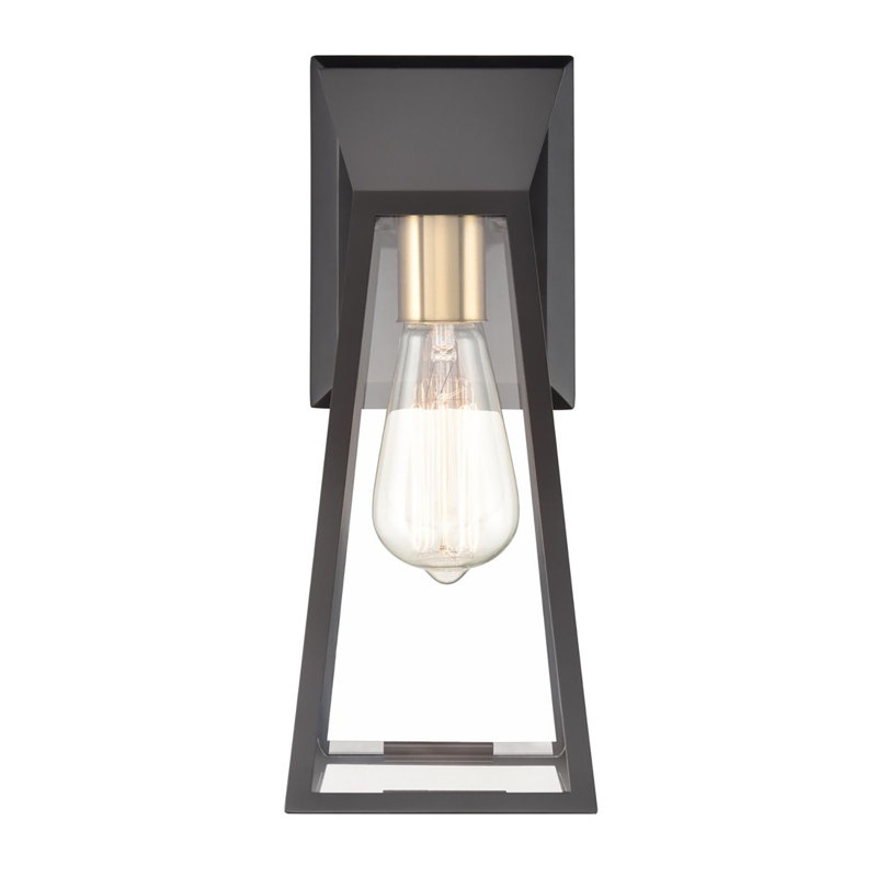 Lucian Steel Armed Sconce, Satin Black