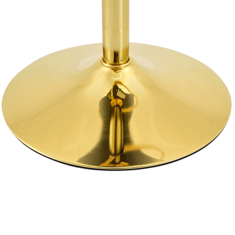 Tabourets de bar réglables en hauteur avec dossier Zager, PU, Black+Gold, 2