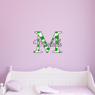 Décalcomanie murale nom imprimé monogramme