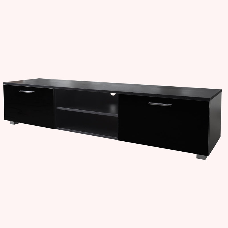 Garreth Unfinished TV Stand for TVs up to 70", Black