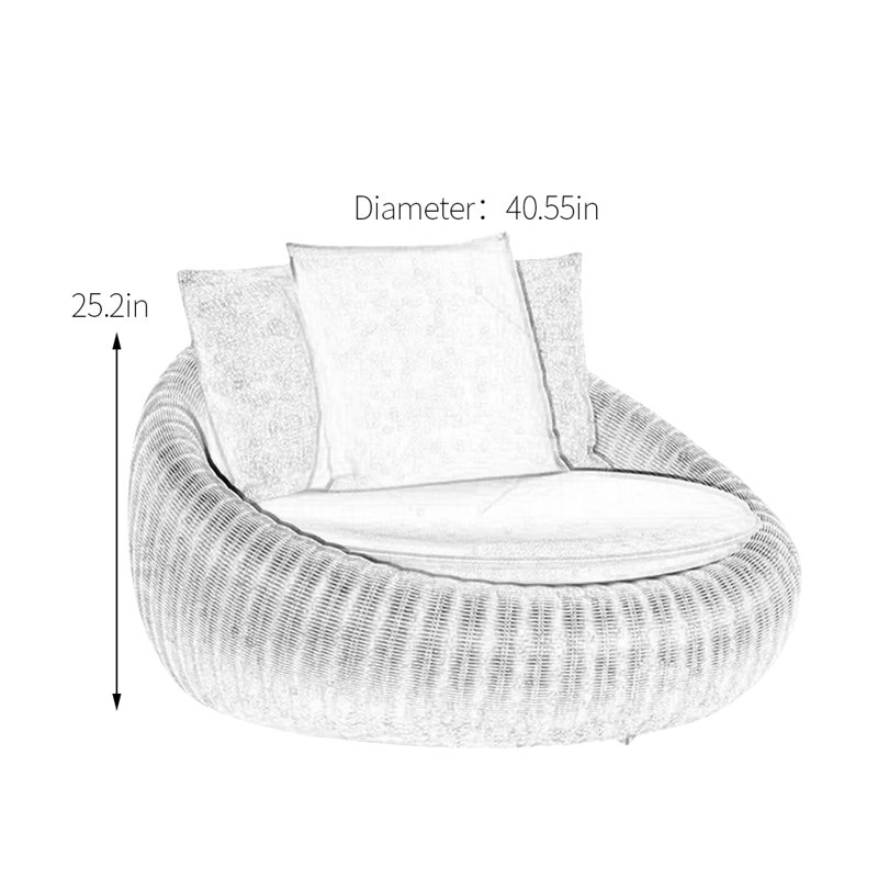 Chaise longue de loisir PE en rotin pour patio, Beige, Brun clair