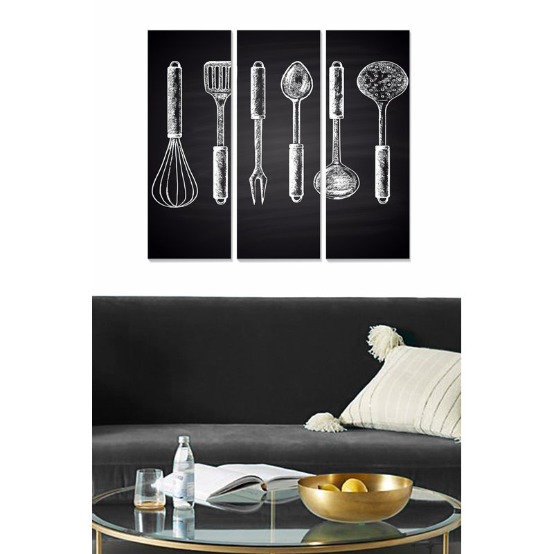 3 Piece Unframed Painting on MDF