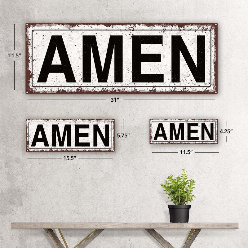 " Amen ", 5.75" H x 15.5" W