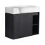 Meuble-lavabo mural 28 po avec lavabo en céramique blanche et porte à fermeture en douceur, emballage KD