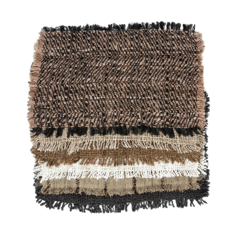 Cotton No Pattern Rectangle Placemat, Beige/Brown