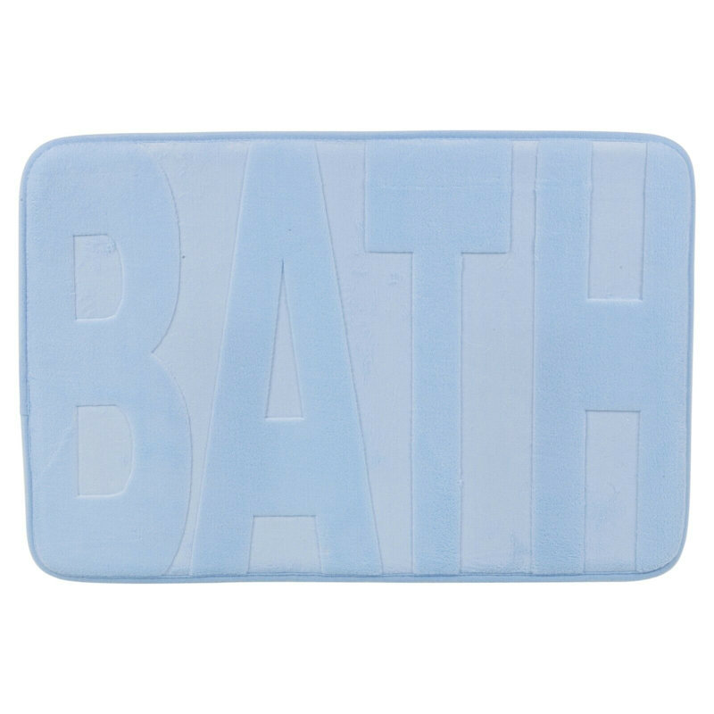 Non-Slip Bath Rug, Light Blue