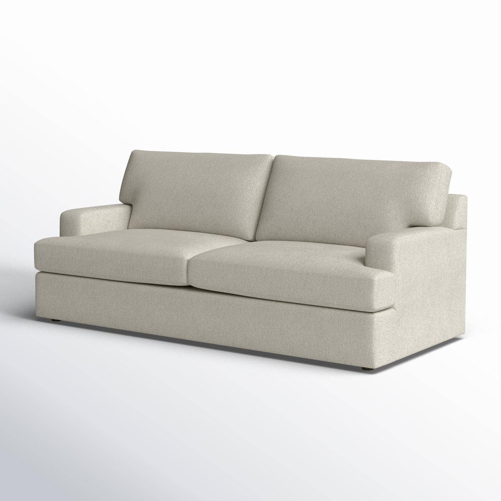 Cleo 84" Upholstered Custom Sleeper Sofa, Ticket Ash Heathered Basketweave