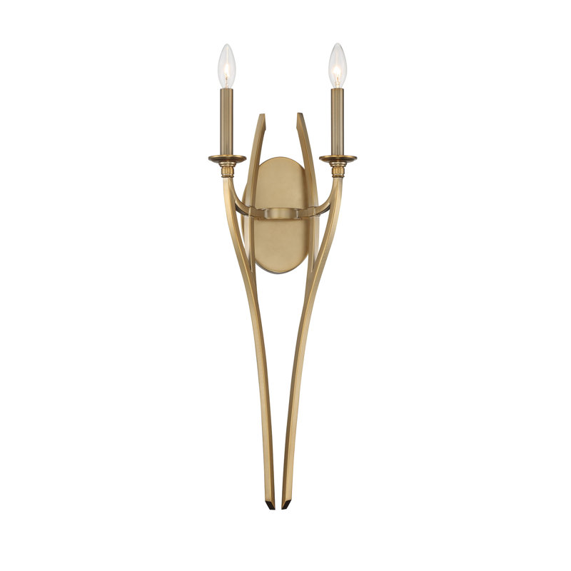 Everly Quinn Covent Park Brushed Honey Gold Wall Sconce