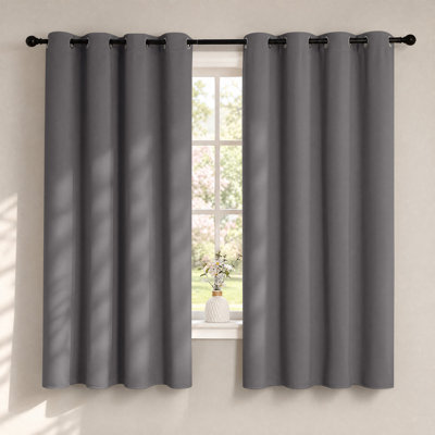 Blackout Curtains for Bedroom/Living Room Parkview Room Darkening Grommet Modern Drapes (Set of 2)