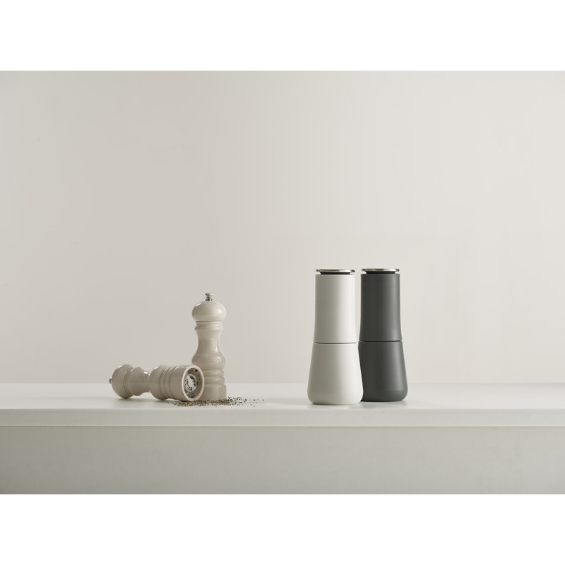 Milltop Non-Spill Salt and Pepper Mills, Gray