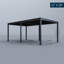 Pergola à persiennes Grand Tuscan 12 x 20 avec panneau latéral horizontal fixe de 20 pi-133605548