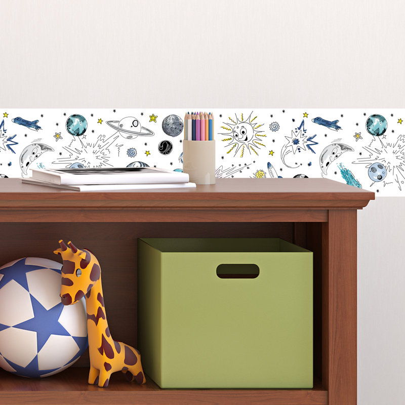 Papier peint adhésif Galaxy Border, Blanc