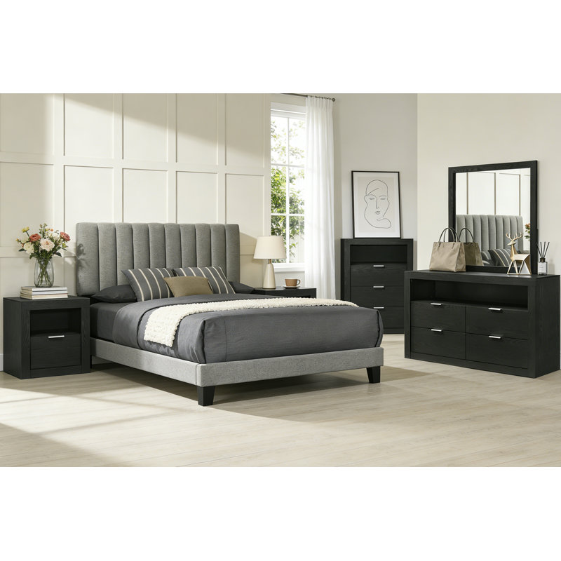5-Pieces Bedroom Sets, Black