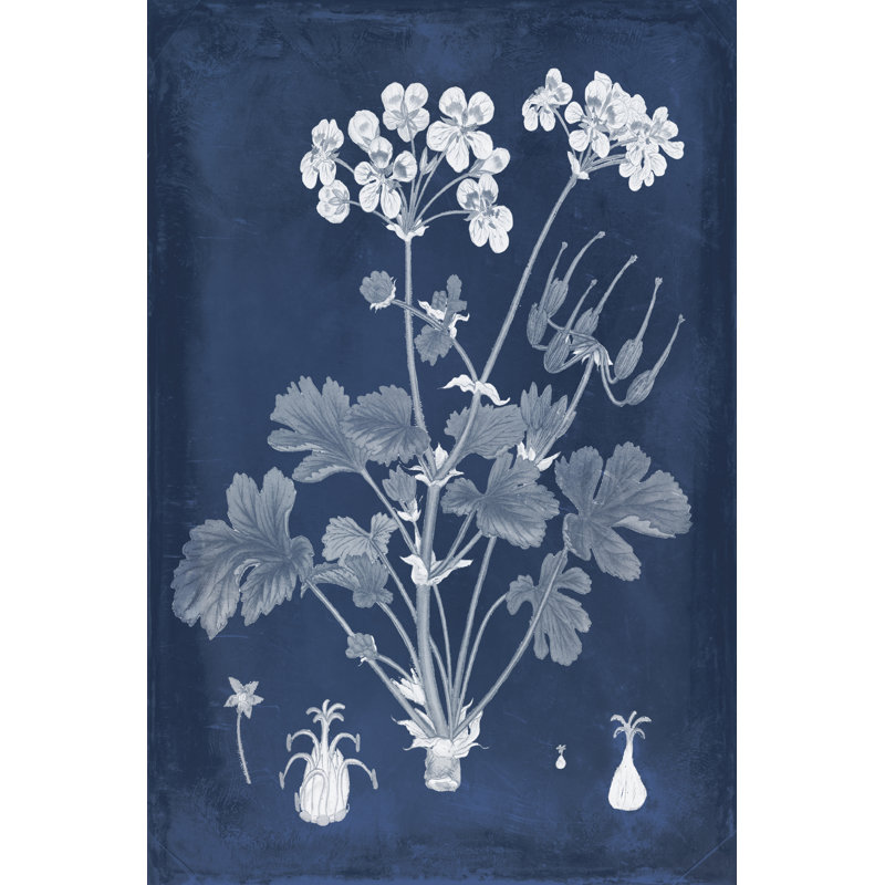 Botanical In Indigo III by Vision Studio - Painting on Canvas, 91cm H x 61cm W, Wrapped Canvas