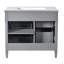 Meuble-lavabo de 36 po avec lavabo supérieur, meuble-lavabo moderne avec 2 tiroirs et tiroir escamotable, meuble-lavabo simple-46304798