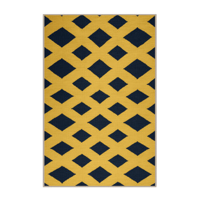 Tapis brun treillis lavable à la machine