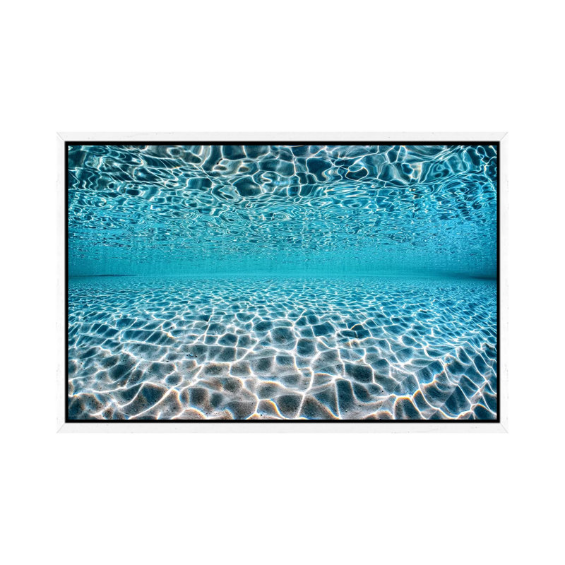 Electric Blue Water Hyams Beach by Jordan Robins - Print on Canvas, 66.04cm H x 101.6cm W x 3.81cm D, White Framed
