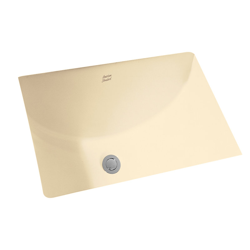 American Standard Studio 15.25'' Ceramic Rectangular Bathroom Sink with Overflow, Bone