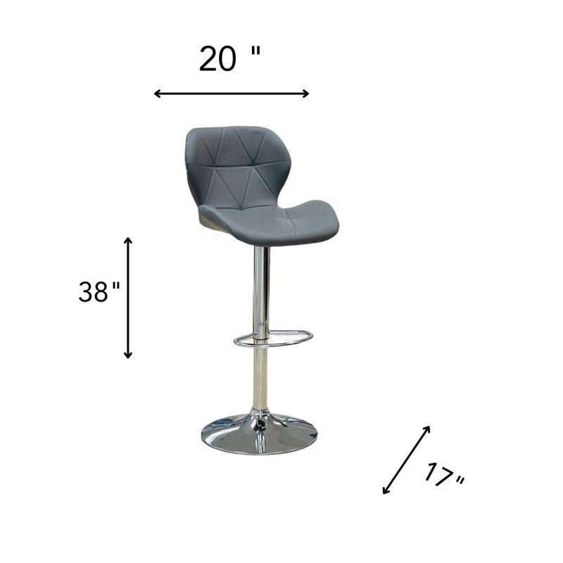 Tabouret à hauteur réglable Haslett, Gris, 2