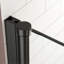 Porte de douche à panneau pivotant simple de 72 pouces de haut, 28 pouces de large, en acier inoxydable noir mat, imperméable et peu encombrante