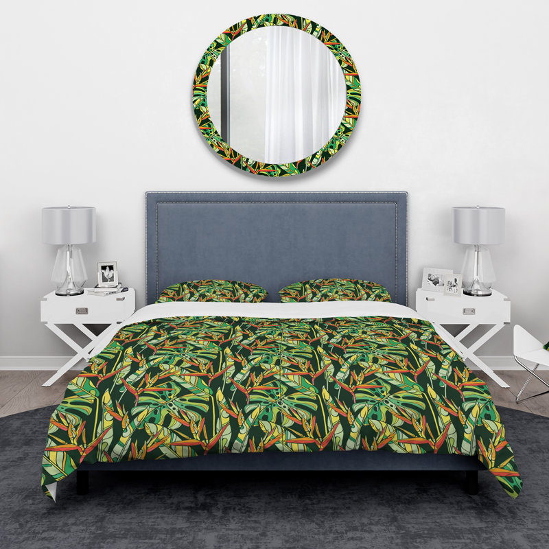 Ensemble de housse de couette tropical, Housse de couette très grand + 2 taies décoratives